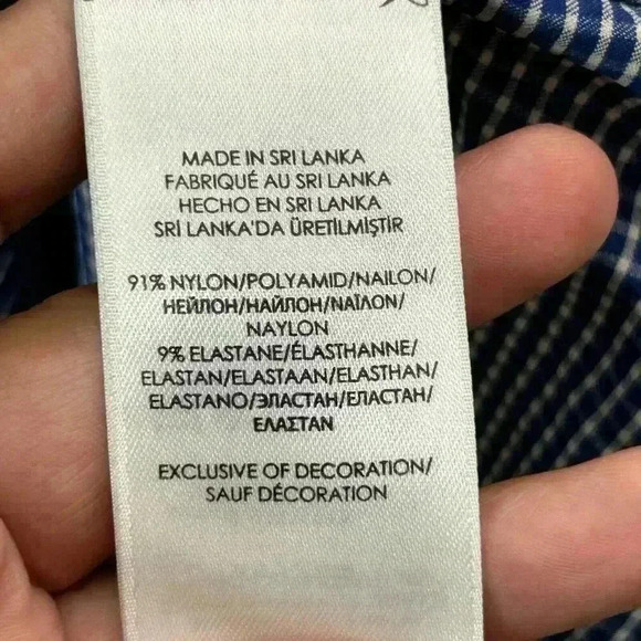 Polo Ralph Lauren Shirt Mens Medium Blue Plaid Check Long Sleeve Stretch Nylon - Picture 10 of 12